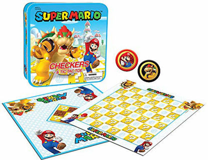 Picture of USAOPOLY Super Mario Checkers & Tic-Tac-Toe Collector's Game Set | Featuring Mario & Bowser | Collectible Checkers and TicTacToe Perfect for Mario Fans, Model Number: CM005-637-002001-06