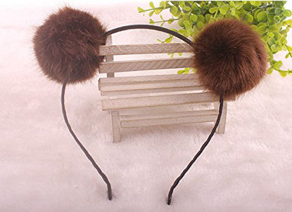 Picture of Headband Bear Ears Hairband Halloween Christmas Party Birthday Headwear Cosplay Costume for Girls Adults (C set)
