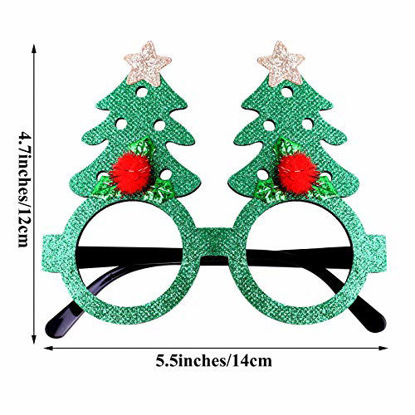 Picture of Aodaer 12 Pack Christmas Headbands and Glasses Frame Set Xmas Party Costume Party Hat Headwear Christmas Decoration Eyeglasses Christmas Creative Party Accessories Gifts