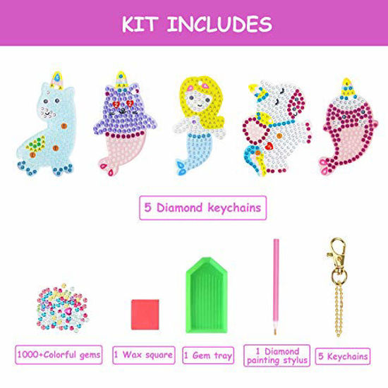 Arts And Crafts For Kids Ages 8-12 - Make Your Own Gem Keychains - 5d  Diamond Painting By Numbers Art Kits For Girls Kids Toddler Ages 3-5 4-6  6-8