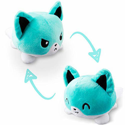 Picture of TeeTurtle | The Original Reversible Fox Plushie | Patented Design | Light Blue and White | Show Your Mood Without Saying a Word!