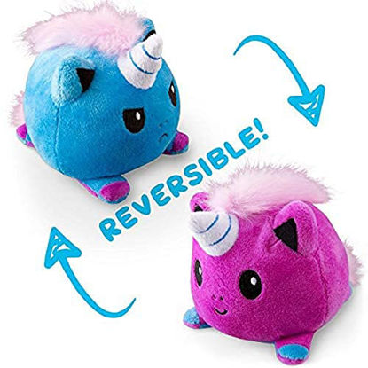 Picture of TeeTurtle | The Original Reversible Unicorn Plushie | Patented Design | Blue and Purple | Show Your Mood Without Saying a Word!