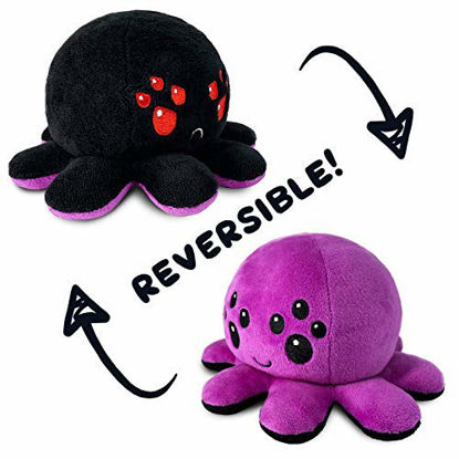 Picture of TeeTurtle | The Original Reversible Big Spider Plushie | Patented Design | Black and Purple | Show Your Mood Without Saying a Word! , Purple/Black