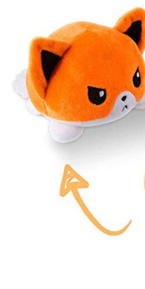 Picture of TeeTurtle | The Original Reversible Fox Plushie | Patented Design | White and Orange | Show Your Mood Without Saying a Word!