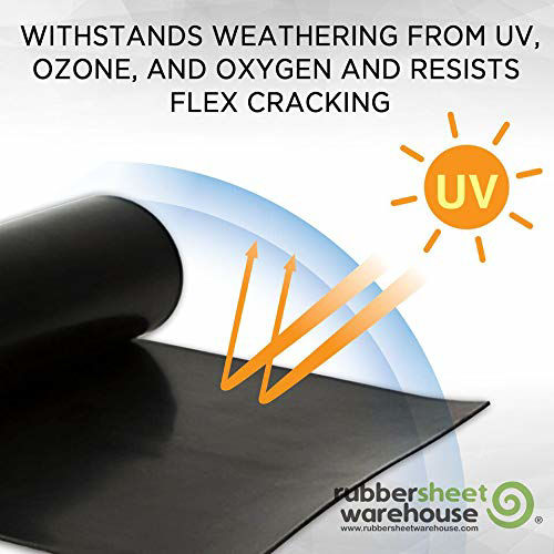 GetUSCart Rubber Sheet Warehouse .125" (1/8") Thick x 2" Wide x 10