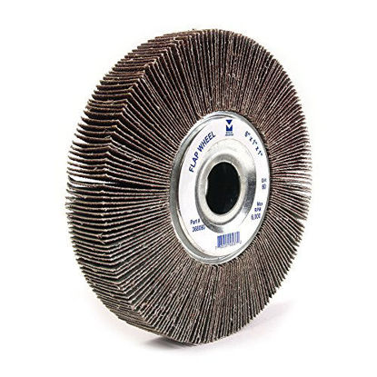 Picture of Mercer Industries 368100 Center Hole Aluminum Oxide Flap Wheel, 6" x 1" x 1", Grit 100, Each