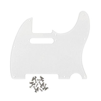 Picture of IKN 8 Hole Tele Pickguard w/Screws Fit USA/MX Standard Telecaster Pickguard Replacement, 1Ply Transparent