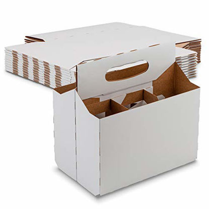 Picture of 6 Bottle Holder White Cardboard 12 oz. Beer or Soda Bottle Carrier for Safe And Easy Transport - 6 pack carrier by MT Products - (10 Pieces)