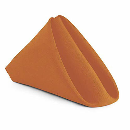 Picture of Gee Di Moda Cloth Napkins - 17 x 17 Inch Orange Solid Washable Polyester Dinner Napkins - Set of 12 Napkins with Hemmed Edges - Great for Weddings, Parties, Holiday Dinner & More