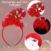 Picture of 2 Pieces Christmas Elves Headbands Glowing Elf Hat Costume Headwear Accessories, Red Green Elf Hair Hoop with 3D Hat Designs for Christmas and Holiday Parties Favors (Classic Style)