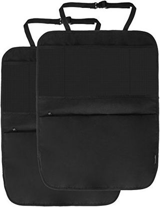 Picture of Amazon Basics Waterproof Car Seat Protector, Kick Mat and Back Seat Storage Organizer, 3 pockets, iPad Tablet Holder