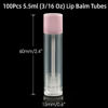 Picture of LotFancy 100PCS Lip Balm Tubes Empty, 5.5ml (3/16 Oz), Clear Lip Balm Container Tubes with Pink Caps, BPA Free & Leak Free, Refillable, for DIY Cosmetic Makeup