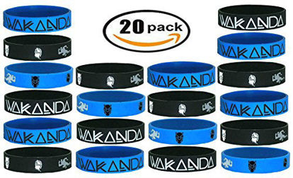 Picture of 20 pcs Black Panther WAKANDAParty Favors Wristband/Size Adult and Kids. (Black Panther, Adult)
