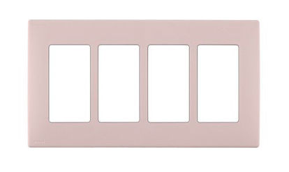 Picture of Leviton REWP4-FP Renu Four-Gang Screwless Snap-On Wallplate, Fresh Pink Lemonade