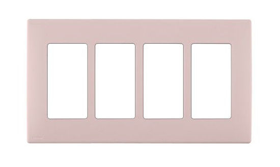 Picture of Leviton REWP4-FP Renu Four-Gang Screwless Snap-On Wallplate, Fresh Pink Lemonade
