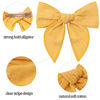 Picture of 7 Pieces 6 Inch Big Hand-made Hair Bow Alligator Clips for Girls, TOKUFAGU Solid Color Boutique Hair Accessories for Baby Toddlers Kids (stripe bows)