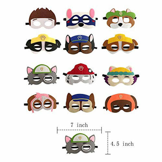 Picture of 12PCS Dog Patrol Birthday Party Masks for Boy Girl Party Favors Party Supplies