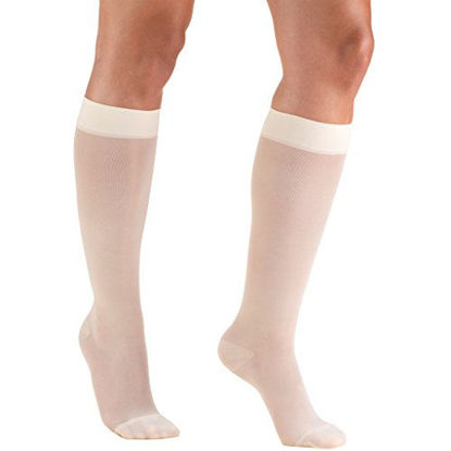 Picture of Truform Sheer Compression Stockings, 15-20 mmHg, Women's Knee High Length, 20 Denier, Ivory, 2X-Large