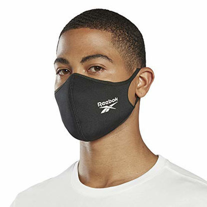 Picture of Reebok Standard Face Mask, 3 Pack, Black, Small