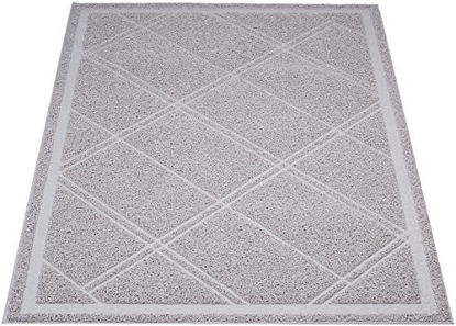 Picture of Amazon Basics Less-Mess Cat Litter Box Mat, 24 x 35 Inches, Grey