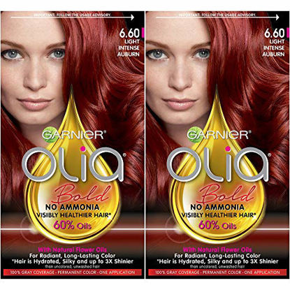 Picture of Garnier Olia Bold Oil Powered Permanent Hair Color, 6.60 Light Intense Auburn, (Packaging May Vary), 2 Pack