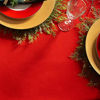 Picture of Gee Di Moda Rectangle Tablecloth - 60 x 84 Inch - Red Rectangular Table Cloth for 5 Foot Table in Washable Polyester - Great for Buffet Table, Parties, Holiday Dinner, Wedding & More
