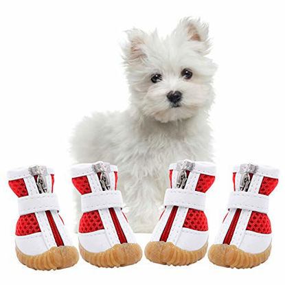Outdoor Pet Booties for Small Medium Dogs AOFITEE Dog Shoes Breathable Dog Boots Puppy Paw Protector with Reflective Strips and Waterproof Anti-Slip Sole 