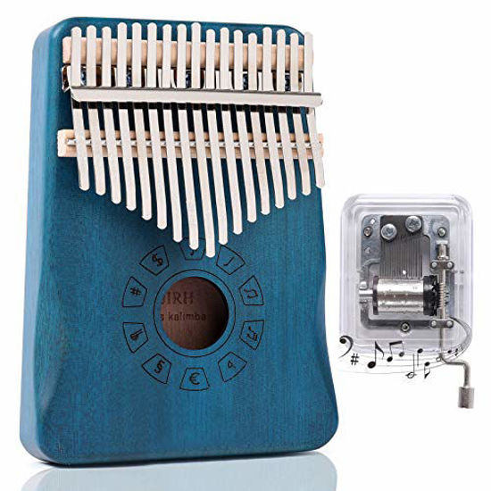 Including Hand-Cranked Music Box,Easy to-Learn,Professional Gift for Kids,Adults,Beginners RDEOAY Kalimba 17-Key Thumb Piano,Mahogany Finger Piano,Music Party Gift,Portable Instrument Blue 