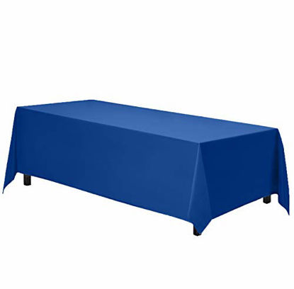 Picture of Gee Di Moda Rectangle Tablecloth - 70 x 120 Inch - Royal Blue Rectangular Table Cloth in Washable Polyester - Great for Buffet Table, Parties, Holiday Dinner, Wedding & More