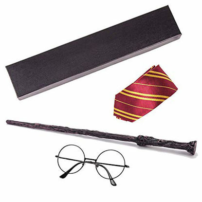 Picture of MJTY Wizard Wand for Harry Cosplay Wand Set for Harry Halloween Costume Accessories for Kids Bronze