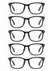 Picture of CCVOO 5 Pack Reading Glasses Blue Light Blocking, Filter UV Ray/Glare Computer Readers Fashion Nerd Eyeglasses Women/Men (Light Black, 2.5)