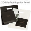 Picture of 200 Black & White Bags for Small Business 100 Black and 100 White 1.5Mil 9"x12" Merchandise Bags Extra Thick Glossy Thank You Bags and Shopping Bags For Small Business with Die Cut Handles For Retail