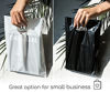 Picture of 200 Black & White Bags for Small Business 100 Black and 100 White 1.5Mil 9"x12" Merchandise Bags Extra Thick Glossy Thank You Bags and Shopping Bags For Small Business with Die Cut Handles For Retail