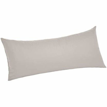 Picture of Amazon Basics Ultra-Soft Cotton Pillow Case - Body Pillow, 55 x 21 Inch, Dove Grey
