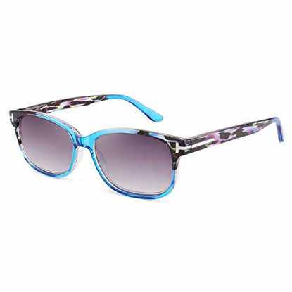 Picture of WANWAN Vintage Square Sunglasses Reading Glasses for Women Men Reader with Spring Hinges (Blue, 2.5)