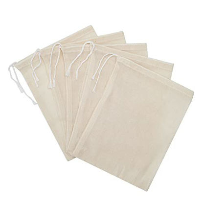 Picture of LOOKSGO 50 Pcs 5x7 Inch Muslin Bag Sachet Bag for Party Wedding Home Supplies Cotton Drawstring Bags for Jewelry