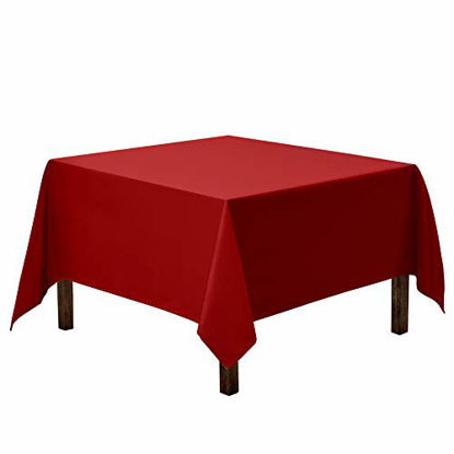 Picture of Gee Di Moda Square Tablecloth - 85 x 85 Inch - Red Square Table Cloth for Square or Round Tables in Washable Polyester - Great for Buffet Table, Parties, Holiday Dinner, Wedding & More