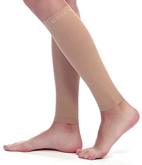 GetUSCart- BSERA Calf Compression Sleeve Women, 2 Pairs 20-30mmHg Footless Compression  Socks Stockings for Calf Support, Circulation, Swelling, Shin Splints, Varicose  Veins, Recovery