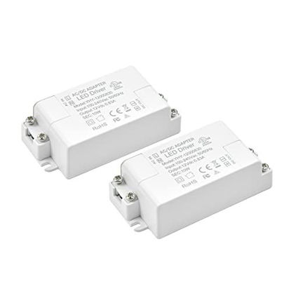 Picture of 12V LED Power Supply - Lustaled 10W DC 12V LED Driver Transformer 110V AC to 12V DC Constant Voltage Switching Converter Waterproof IP22 for LED Strip Lights, CCTV, G4 MR11 MR16 LED Bulbs (2-Pack)