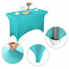 Picture of LZY Spandex Fitted Stretch Table Cover for 6 ft or 4ft or 8ft Folding Table, Rectangular Cocktail Tablecloth, Perfect for Party or Banquet