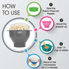 Picture of The Original Popco Silicone Microwave Popcorn Popper with Handles, Silicone Popcorn Maker, Collapsible Bowl Bpa Free and Dishwasher Safe - 15 Colors Available (Gray)
