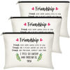 Picture of 3 Pieces Good Friend Gifts Cosmetic Bag for Women, Funny Long Distance Friendship, Birthday, Moving Away, Christmas Gifts Makeup Bags Travel Cases for Good Friends Bestie Soul Sister (Charming Style)