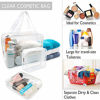 Picture of Clear Makeup Bags, APREUTY TSA Approved 6Pcs Cosmetic Makeup Bags Set Clear PVC with Zipper Handle Portable Travel Luggage Pouch Airport Airline Organization (White)