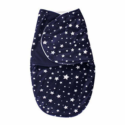 Picture of Hudson Baby Unisex Baby Plush Swaddle Wrap, Navy Star, 0-3 Months