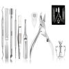 Picture of Ingrown Toenail Tool Kit (9PCS), Professional Toe Nail Clipper Set for Ingrown & Thick Nail, Stainless Steel Ingrown Toenail Kit, Surgery Grade Manicure Pedicure Tool By Dualeco