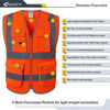 Picture of JKSafety 9 Pockets Class 2 High Visibility Zipper Front Safety Vest With Reflective Strips, Meets ANSI/ISEA Standards (Medium, 150-Orange)
