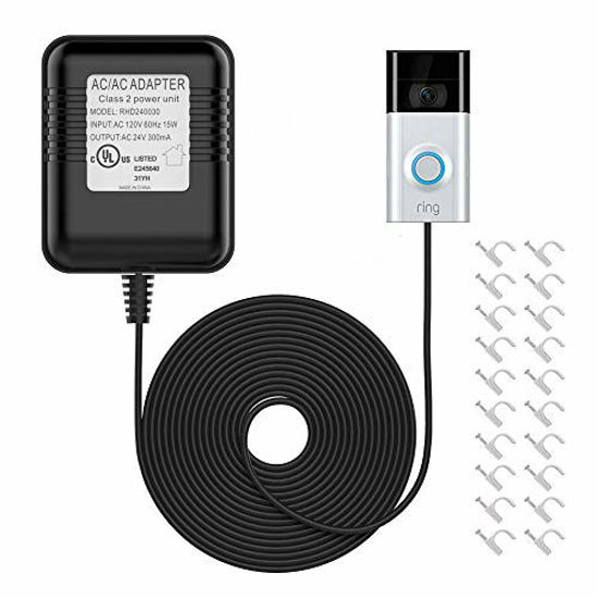 24VAC 1000mA Video Doorbell Power Adapter - 26ft Cable For Ring, Nest, Ecobee & Thermostats