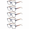 Picture of 5 Pairs Reading Glasses - Standard Fit Spring Hinge Readers Glasses for Men and Women (5 Pack Blue/Tortoise, 3.50)