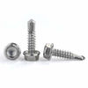 Picture of #12 x 1" Hex Washer Head Self Drilling Sheet Metal Tek Screws with Drill Point, Stainless Steel 410, 100 PCS