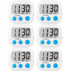 Picture of 6 Pack Digital Kitchen Timers for Cooking Magnetic Timer for Cooking Loud Alarm White